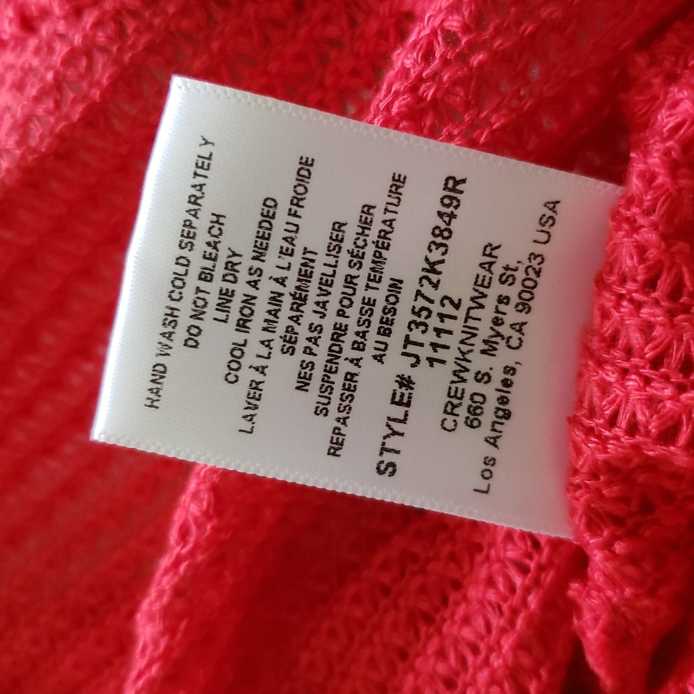 H.I.P. NEW Top Hi-Lo Trapeze Tank Womens L, XL Sheer Knit Net RED - Picture 7 of 11
